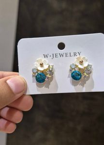 Floral Gem Stud Earrings