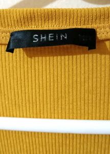 Mustard Ribbed Long Sleeve Top