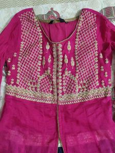 Pink &amp; Navy Anarkali Dress