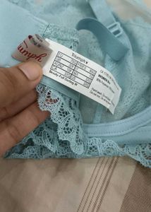 New Sky Blue Lace Branded Bra...32G
