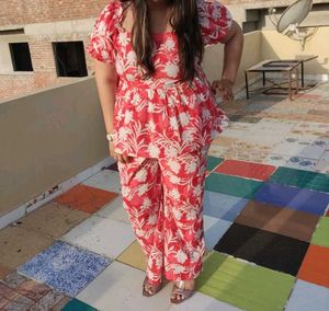 Jisora Pure Cotton Floral Co-ord Set