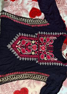 Embroidered Navy Tunic