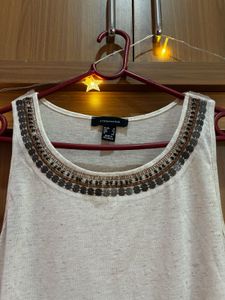 Embroidered Sleeveless Top