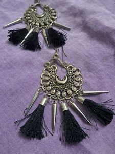 Silver Earrings With Tassels