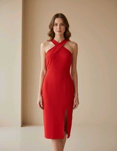 Red Halter neck dress