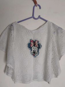 Cute White Lace Minnie Mouse Top