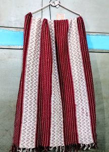 Striped Ethnic embroidered woolen shawl Stole