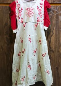 A Beautiful Gown With White Earrings