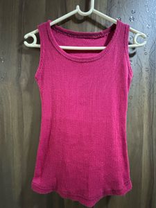 Hot Pink Ribbed Tank Top