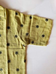 Lime Green Floral Embroidery Crop Shirt