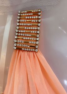 Elegant one shoulder peach Gown