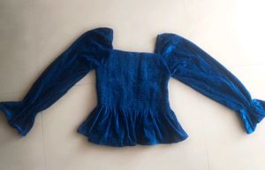Blue Velvet Top- New🏷️