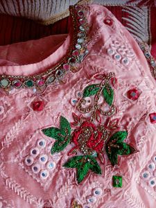Elegant Pink Embroidered Anarkali Kurta