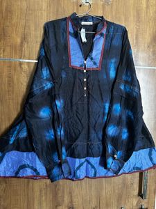 Flared Nevy Blue Colored Oversized Tunic