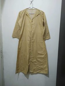 Yellow Kurta With Rose Floral Print