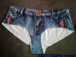 3 Set Denim ice silk Print Panties