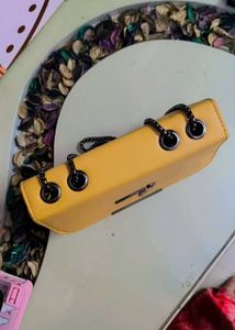 Yellow Chain Crossbody Bag