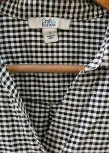 Black and White Checkered Button-Up Shirt