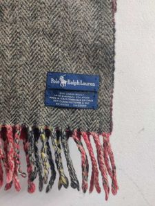 Reversible Gray Herringbone Scarf