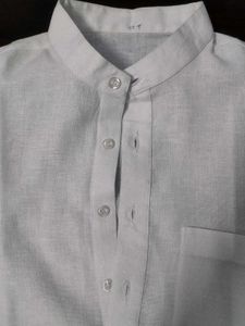 Men&#39;s Ethnic White Kurta mandarin collar