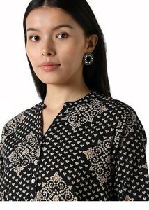 Utsa by Westside Black Bandhani Printed Kurta