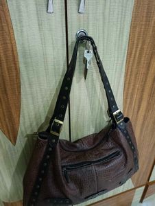 Genuine Leather Brown Shoulder Bag