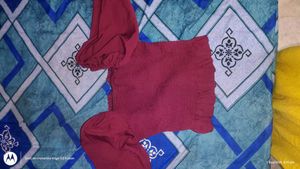 Cinched Maroon Crop Top