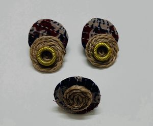 Handmade Fabric Studs With Ring