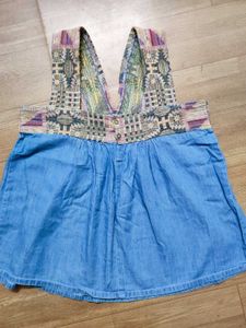 Denim & Tapestry Top