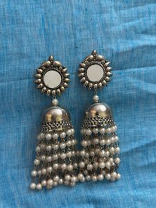 Limited Time Deal ✨ Mirror & Pearl Jhumka
