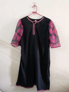 Elegant Black Floral Print Suit