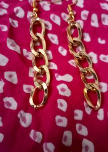2 Pair Metal Chain Earrings