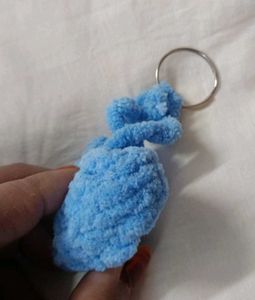 Cute Crochet Heart keychain 💙🩵