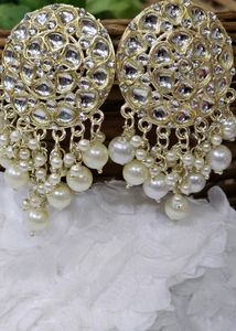 Golden Kundan With Pearls Earrings.Brand New.