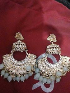 Statement Kundan Jhumka Earrings