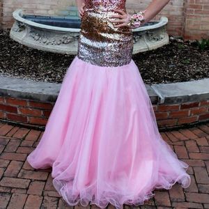Sequin &amp; Tulle Prom Dress