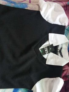 Zara Black & White Top
