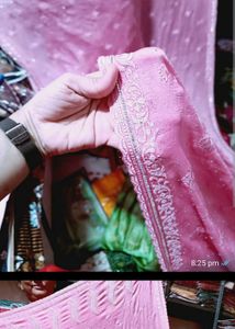 Pink Embroidered saree