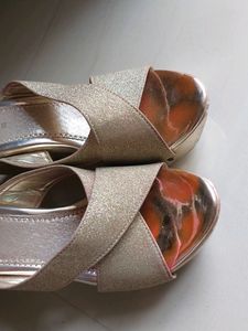 Golden Wedges Heels