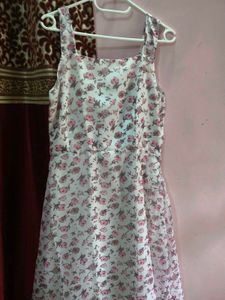 Floral Print Summer Dress With Dupatta