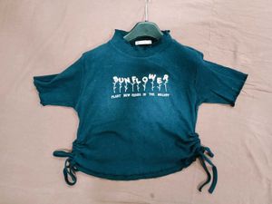 Casual Navy Blue Crop Top