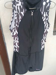 Black &amp; White Patterned Swimsuit