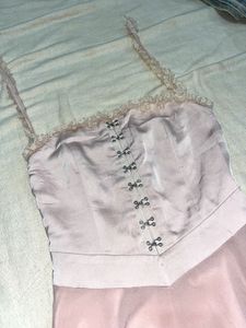 Fairycore X Grunge Pink Halter Dress