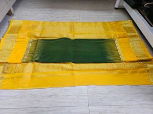 Yellow Banarasi Silk Saree