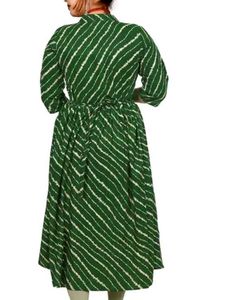 Green Printed Kurta One Dress Free