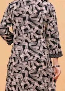 Printed Black Kurta