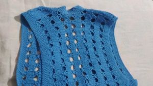 Blue Crochet Vest