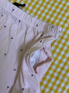 Home wear Baby Pink Palm Print Shorts Waist 28-32