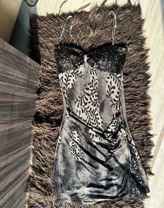 Elegant Black & Gray Slip Dress