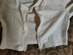 White Cropped Jacket
